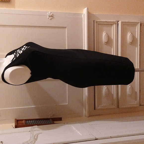 NWT Bisou Bisou black laced neckline dress Sz 4 - Picture 2 of 11